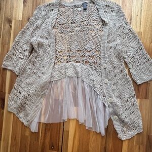 BKE Cream Knit Cardigan